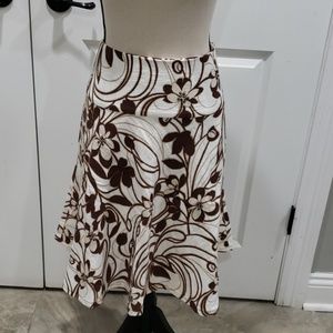 Brown floral skirt with beading